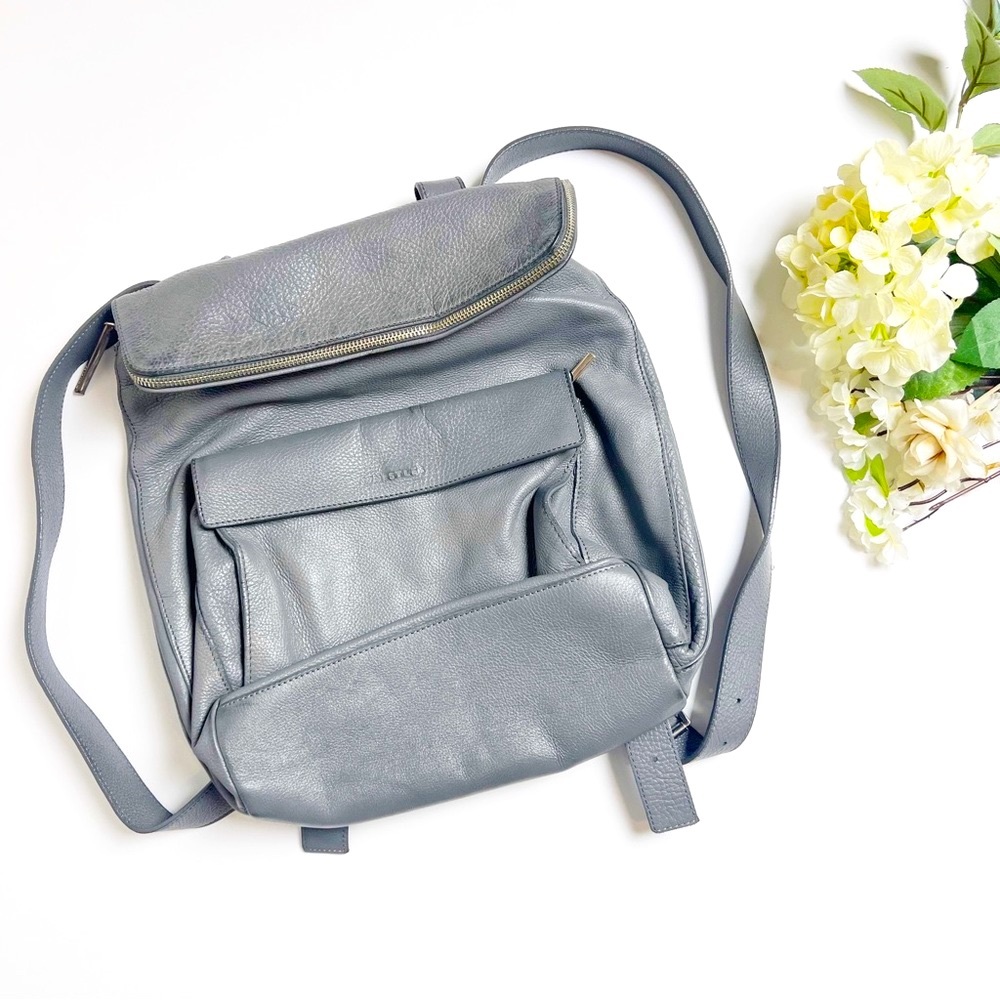 Whistles Gray Leather Backpack